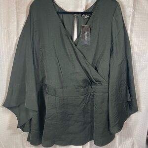 NWT Elegant Olive Green Blouse